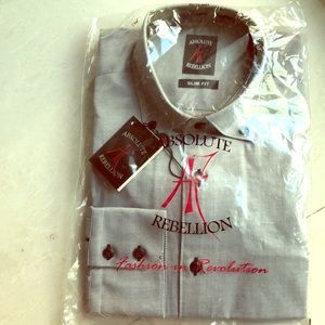 ABSOLUTE REBELLION gray cotton shirt sz M New IB